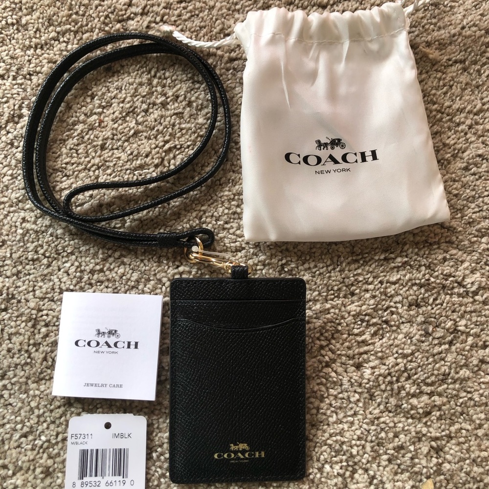 Coach Id Holder/ Lanyard  BLACK